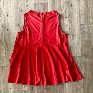 Bright red/orange peplum tank